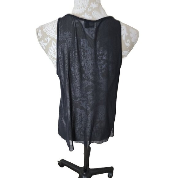 Aritzia top Wilfred Free Black McNally Mesh Raw Hem Tank Women's Medium - Picture 4 of 6